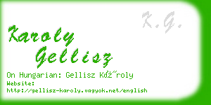 karoly gellisz business card